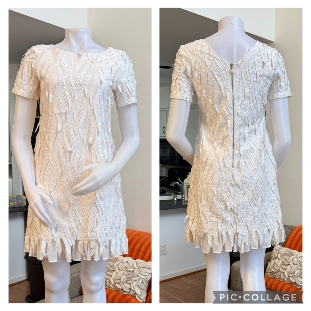 ❣️Few Moda New York White Short Sleeve Ruffle Hem Dress❣️